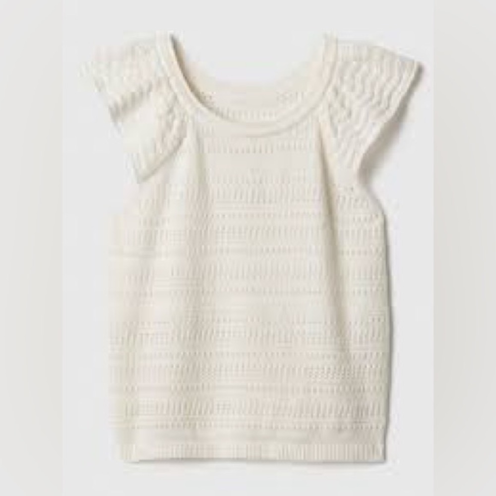 GAP Kids White Crochet Sweater Top